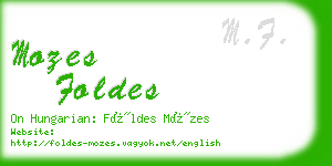 mozes foldes business card